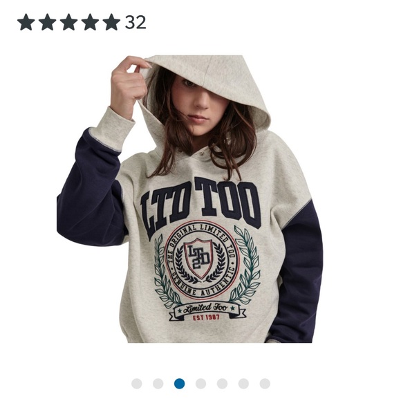 NWT Limited Too Girls Varsity Pullover Hoodie - Picture 4 of 8